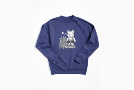 SELECT OPTIONS Bearbrick and White Pullover Sweatshirt Blue